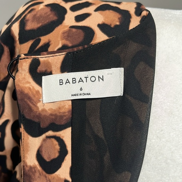 Babaton Samson Long Sleeve Chestnut Black Animal Print Dress - Picture 13 of 16